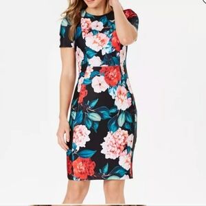 Calvin Klein Floral Sheath Scuba Dress Plus Size 22W